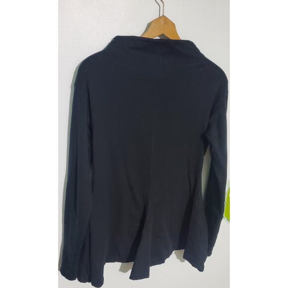 Elm Design Womens Black Long Sleeve  Zip Front Top Size Large Clubwear Lagenlook - Picture 4 of 10